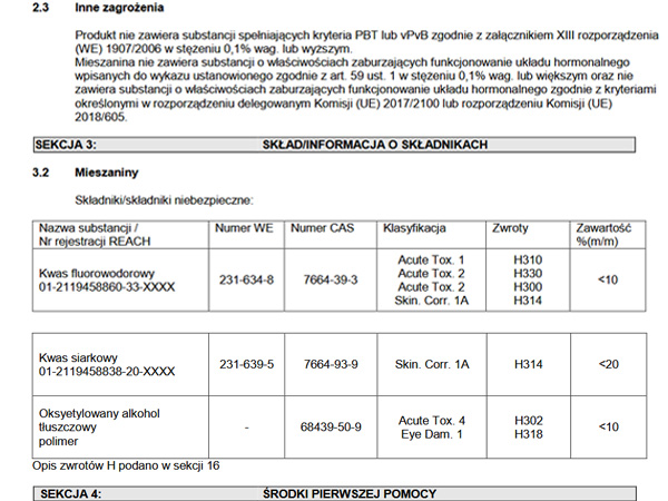 karta substancji REACH6