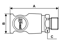PrevoS1 - Szybkozłączka z Odpowietrzeniem - PREVOST S1 - z Gwintem Zewnętrznym - ISO 6150C - DN 6 - Typ CSI 06 - 1 Klik