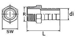 Króciec do Węża - z Gwintem Stożkowym - ze Stali Szlachetnej
