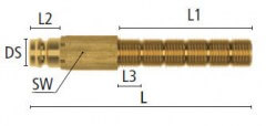 Wtyk z Gwintem Zewnętrznym o długości 60 mm - Rozmiar 13 - DN 9 - Typ ESH 60NA/NAL- Odpowiednik HASCO Z 8